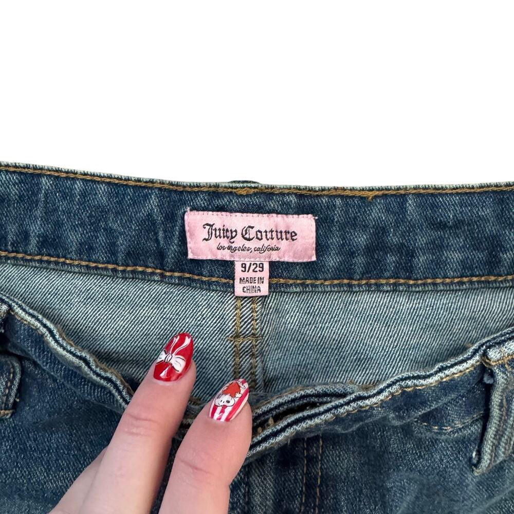 Juicy Couture Lunita Jeans Women’s 9/29 Flare Rhinestone “Juicy” Pocket Denim - Picture 5 of 7